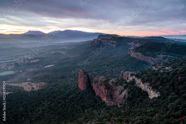 Fototapeta Amazing sunrise on the edge of the cliffs