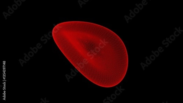 Obraz 3d illustration of human red blood cells isolated on black background, concept for medical health care.