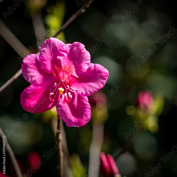 Fototapeta Eine pinkfarbene Blüte einer Gartenazalee