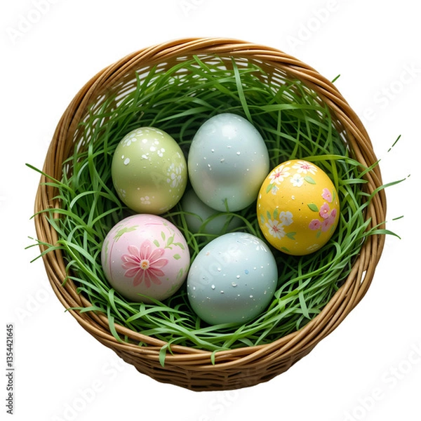 Obraz easter eggs in a basket