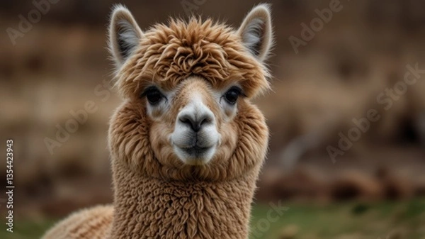 Fototapeta Alpaca portrait, close-up