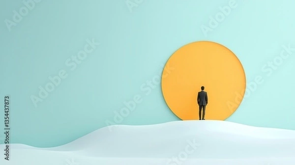 Obraz Bold Movie Poster Design with Typography and Minimalist Landscape