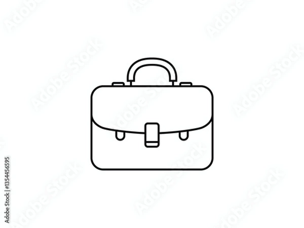 Obraz Minimalist Black Briefcase Icon on White Background for Business and Professional Branding Designs