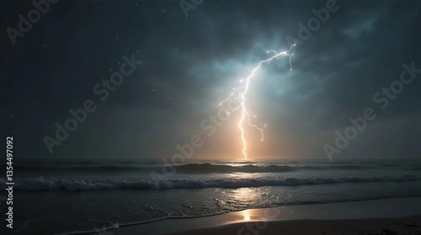 Obraz Ocean Lightning Spectacle - Generate AI