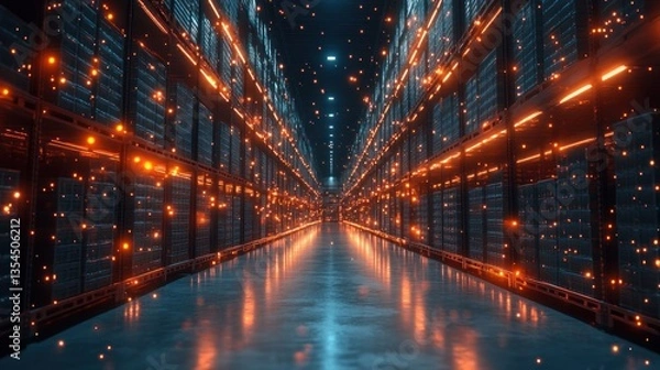Fototapeta Digital Data Center: A Futuristic Storage System