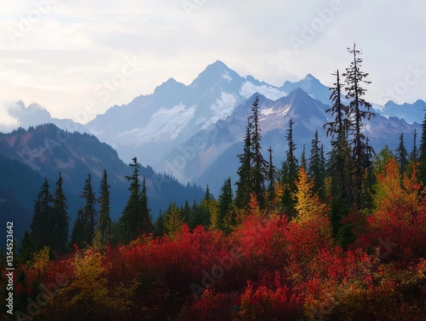 Fototapeta Mountain Landscape, generative AI