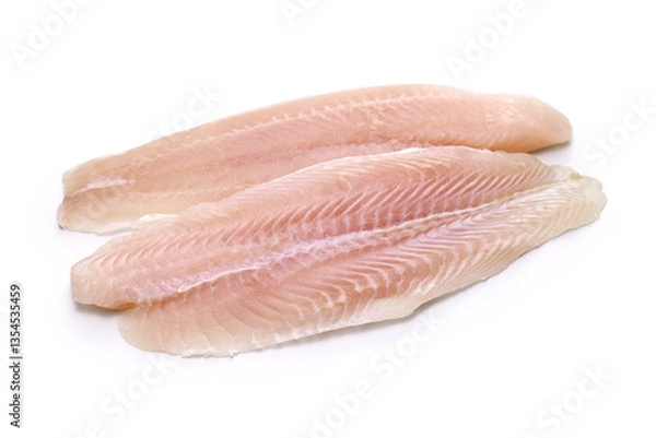 Obraz basa fish fillets isolated on white background