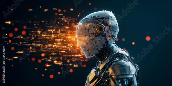 Fototapeta Futuristic cybersecurity incident response technology corporate security conference ai-driven threat hunting strategies