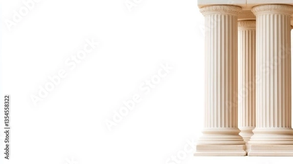 Fototapeta Elegant Classical Columns with Detailed Fluting and Natural Light