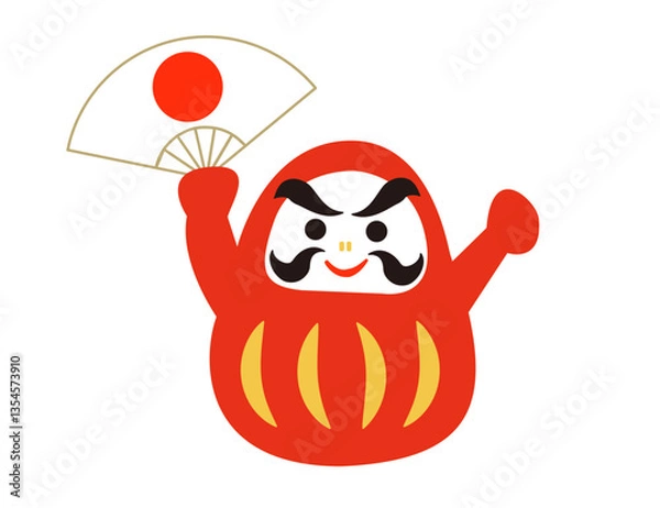 Obraz 扇子を持つダルマ