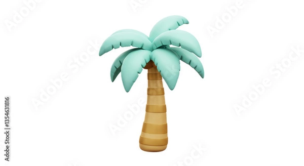 Fototapeta Isolated Teal Palm Tree