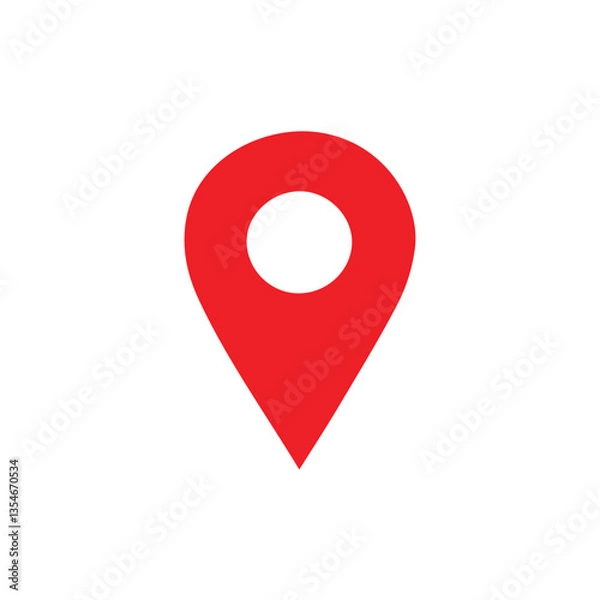 Fototapeta vector illustration of red map pointer