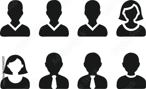 Fototapeta Vector illustration of various user profile icons.