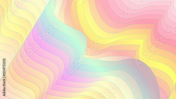 Obraz abstract colorful pink, yellow, soft blue, purple fantasy style background with lines for photo studio, streaming and presentation background