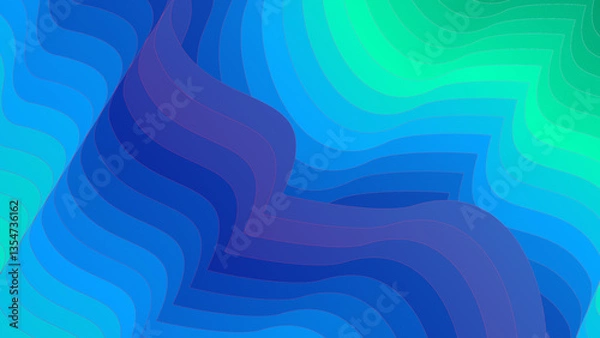 Obraz abstract blue and green background with waves