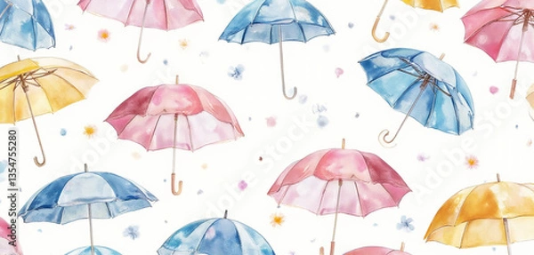 Fototapeta seamless background with umbrellas