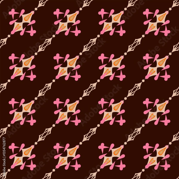 Fototapeta Abstract seamless pattern on brown seamless