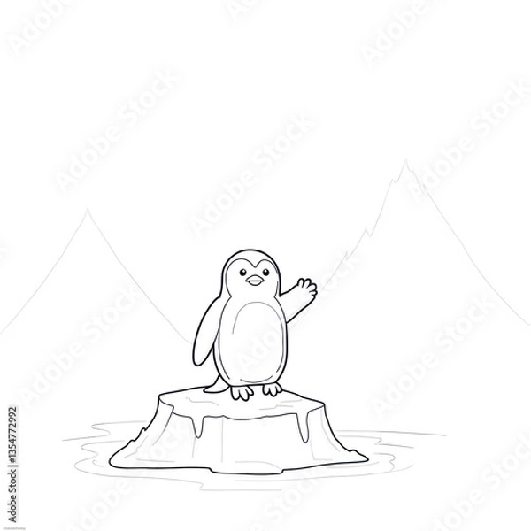 Obraz The smooth, bold outlines and minimalist design ensure an easy and enjoyable coloring session, making this illustration perfect for beginner colorists and detailed artists alike. 