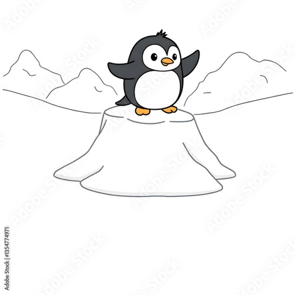 Obraz The smooth, bold outlines and minimalist design ensure an easy and enjoyable coloring session, making this illustration perfect for beginner colorists and detailed artists alike. 