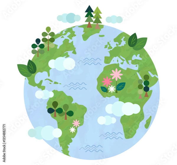 Obraz 地球のイラスト
