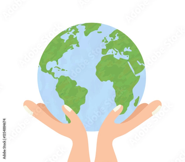 Obraz 地球を持つ手のイラスト
