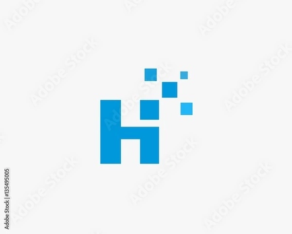 Fototapeta Abstract letter H logo design template ,technology , app vector symbol icon.