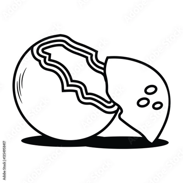 Obraz Coconut Line Art Illustration Icon