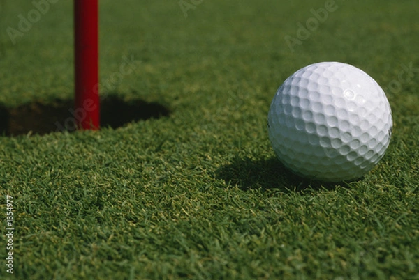Obraz golf ball on golf course grass