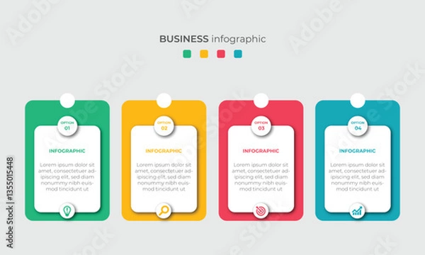 Obraz Steps Timeline Infographics Images Template Design  Business Concept With 4 Steps Or Options  Can Be Used For Workflow Layout  Diagram  Vector design