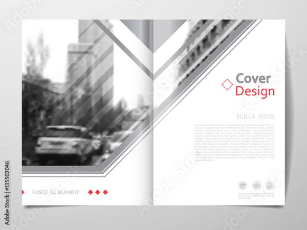 Fototapeta Cover design template for annual report. Abstract modern vector illustration. Cover presentation on a4. Abstract presentation templates.