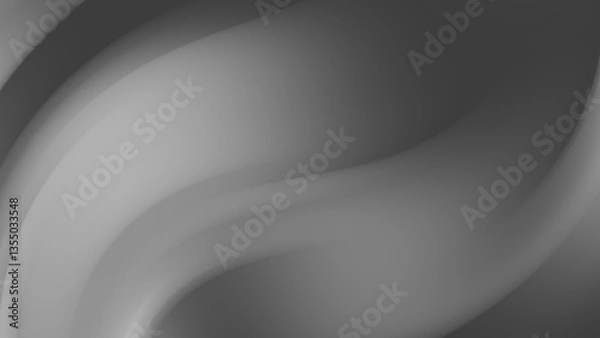 Fototapeta Smooth Black and White Abstract Waves Creating Serene Flowing Patterns in a Dreamlike Design. Suitable for web design, presentations, backgrounds, social media posts, and digital art projects.