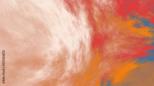 Obraz Vivid Abstract Clouds Painting in Multicolored Hues as Digital Art with Swirling Patterns