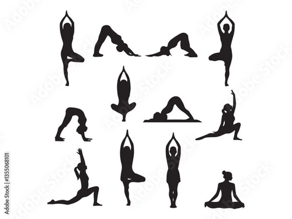 Obraz silhouettes of yoga poses