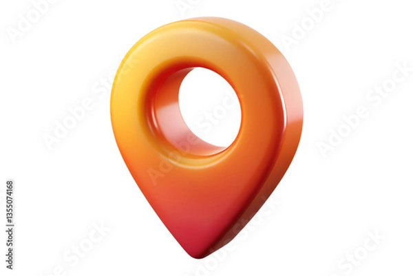 Fototapeta 3D Rendered Location Pin Icon – Digital Navigation Marker