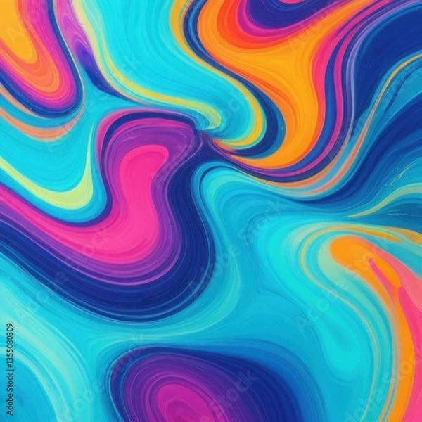 Fototapeta Dynamic Abstract with Flowing Forms