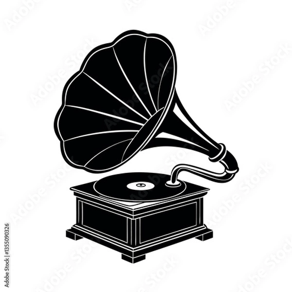 Obraz Gramofons Black Vector for Use in Promotional Materials






