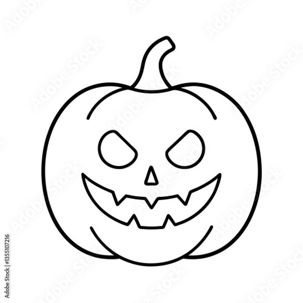 Obraz Vintage Halloween Pumpkin Outline Vector for Posters

