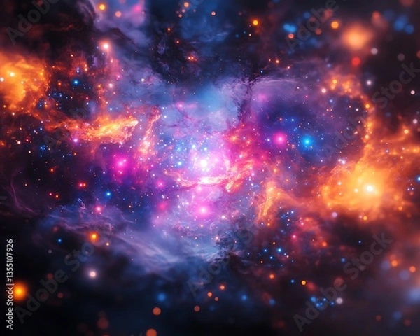 Obraz Cosmic Nebula Cluster Explosions.
