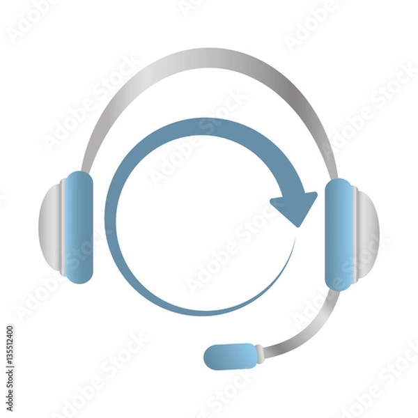 Fototapeta headphone service repair icon image, vector illustration