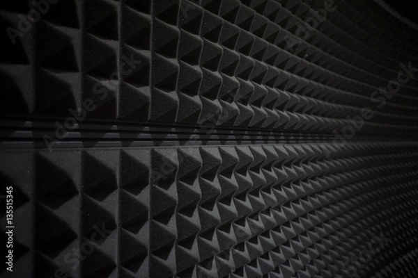 Fototapeta Close up of studio sound acoustical foam Background