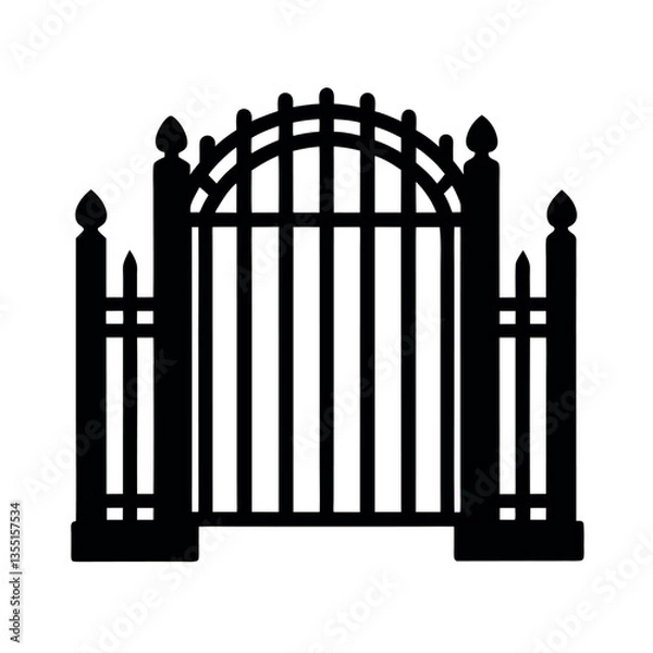 Obraz Black Swing Gate Vector for Product Design Ideas

