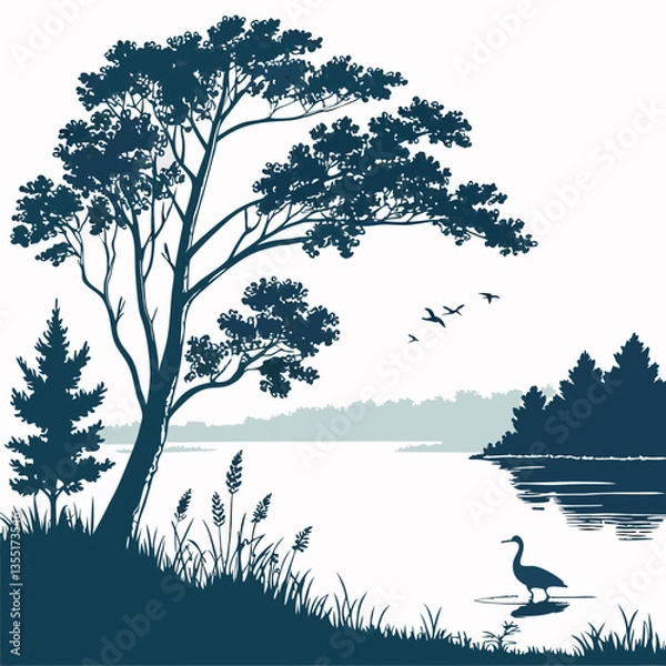 Fototapeta landscape with trees