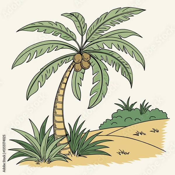 Fototapeta palm trees and palms