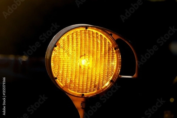 Obraz orange Warnlampe an Baustellen