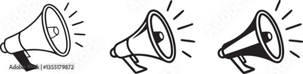 Fototapeta Announcement Icon, Public Address, Marketing Promotion, Communication Symbol, Advertising Graphic Adobe Illustrator Artwork