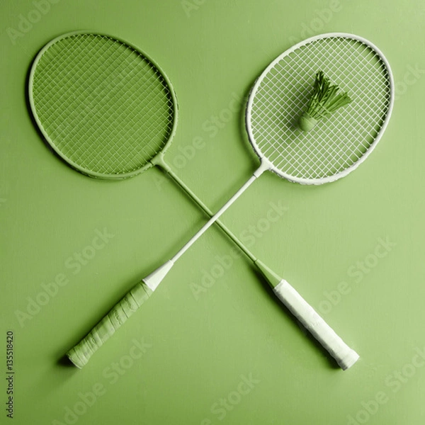 Obraz Green badminton rackets