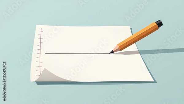Fototapeta simple drawing tool includes paper plane guideline writing continuous line illustration
