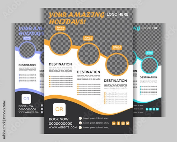 Obraz Creative Abstract Flyer Design Template | Modern Gradient Flyer | Professional Event, Business, Marketing & Invitation Card Design