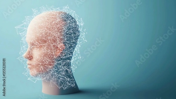 Fototapeta human face with digital connection in the background.