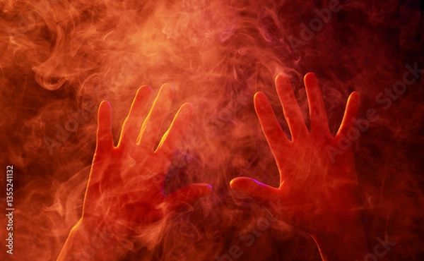 Obraz Hands Raised in the Mist